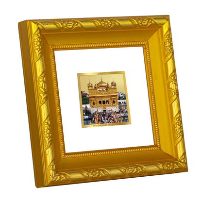 DIVINITI 24K Gold Plated Foil Golden Temple Wooden Stylish Photo Frame Idol for Table Top, Wall Hanging, Home Decor, Premium Gifts | DG103S1A (10x10 CM)