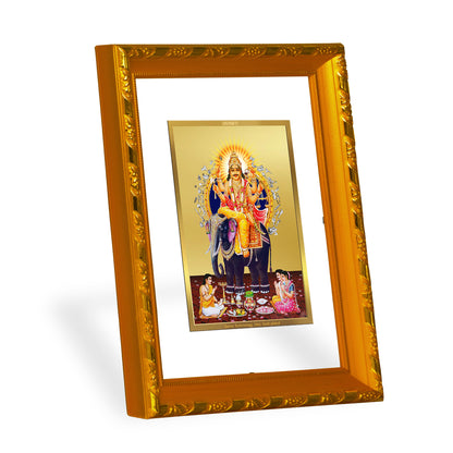 DIVINITI 24K Gold Plated Foil Vishwakarma Wall Photo Frame for Wall Hanging, Workshop, Table Top, Home Decor, Luxury Gift|DG103 Size 2 (22.6x18.4 CM)