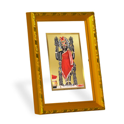 DIVINITI 24K Gold Plated Foil Dwarkadhish Wooden Photo Frame for Wall Hanging, Workshop, Table Top, Home Decor, Luxury Gift | DG103 Size 2 (22.6x18.4 CM)