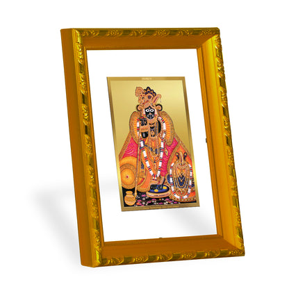 DIVINITI 24K Gold Plated Bankey Bihari Wooden Traditional Photo Frame Idol for Home Decor, Table Top, Wall Hanging, Workshop, Premium Gift | DG103 Size 2 (22.6x18.4 CM)