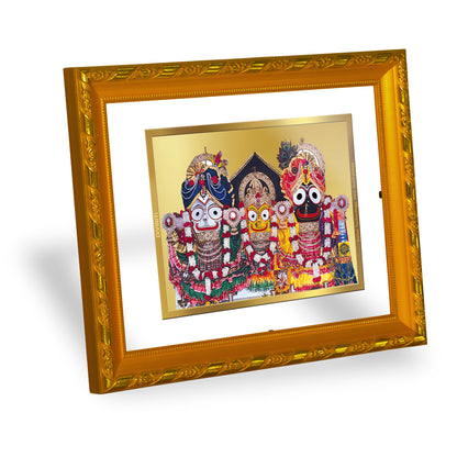 DIVINITI 24K Gold Plated Foil Lord Jagannath Modern Photo Frame for Wall Hanging, Workshop, Tabletop, Home Decor, Gift|DG103 Size 2 (22.6x18.4 CM)