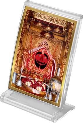 Diviniti 24K Gold Plated Salasar Balaji Frame For Car Dashboard, Home Decor, Puja, Festival Gift (11 x 6.8 CM)