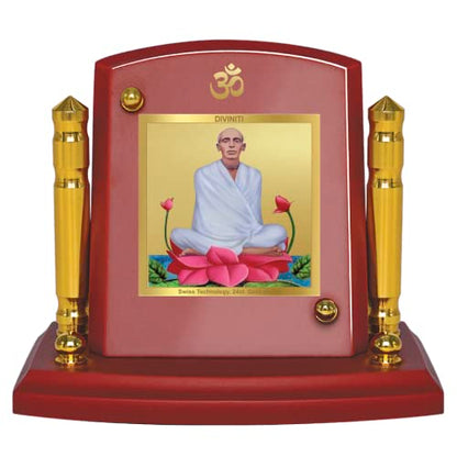 Diviniti 24K Gold Plated Ram Thakur Photo Frame for Car Dashboard, Home Decor, Tabletop, Puja Room, Showpiece and Gift  MDF1BP+ (6.5x5.5 CM)