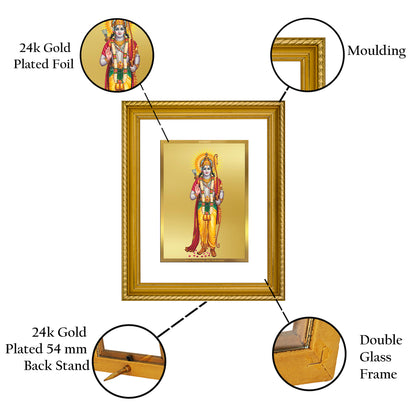 DIVINITI 24K Gold Plated Ram Wall Photo Frame for Home Decor, Wall Hanging, Table Top, Puja Room & Gift DG056S3 (27.6X35.4 CM)