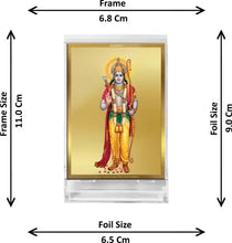 Load image into Gallery viewer, Diviniti 24K Gold Plated Lord Ram Frame For Car Dashboard, Home Decor, Puja, Festival Gift (11 x 6.8 CM)
