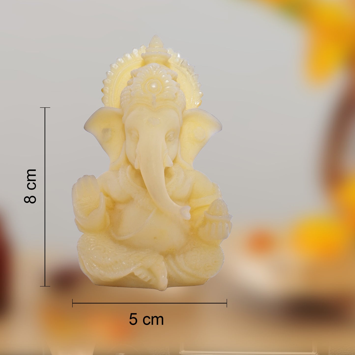 Diviniti Ganesha Idol for Car Dashboard Office Desk Puja Room Ganpati Idol for Home Decor Birthday Festivals Lord Ganesh Statue Figurine Gifting (8x5 CM)