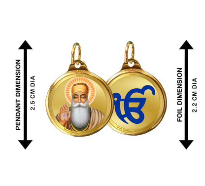 Diviniti 24K Double sided Gold Plated Pendant Gurunanak & Ek Omkar|22 MM Flip Coin (1 PCS)