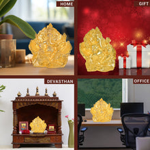 Load image into Gallery viewer, Diviniti 24K Gold-Plated Siddhivinayaka Ganesha Idol Statue Luxurious Spiritual Décor &amp; Blessing for Home &amp; Office Puja Room Gift (17x17 CM)
