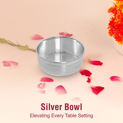 DIVINITI 925 Pure Silver Katori Bowl for Pooja and Workplace Gifting Mandir Puja Purpose (79g)