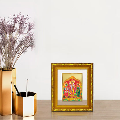 DIVINITI 24K Gold Plated Foil Murugan Valli Wall Photo Frame for Home Decor, TableTop DG 103 Size 1 (15.3x14.9 CM)