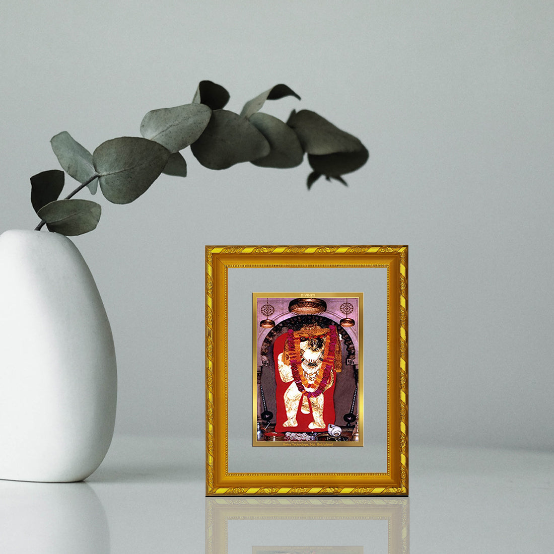 DIVINITI 24K Gold Plated Foil Mahendipur Balaji Photo Frame Idol for Home & Office Decor, Wall Hanging, Workshop, Table Top, Gift|DG103 Size 2 (22.6x18.4 CM)