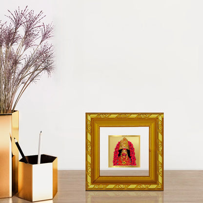 DIVINITI 24K Gold Plated Foil Maa Tara Photo Frame Idol for Home Decor, Wall Hanging, Puja Room, Table Top, Premium Gifts | DG103S1A (10x10 CM)DG103S-1A-SHARDA02