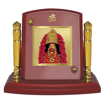 Diviniti 24K Gold Plated Tara Devi Photo Frame for Car Dashboard, Home Decor, Tabletop, Puja Room, Showpiece and Gift  MDF1BP+ (6.5x5.5 CM)