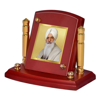 Diviniti 24K Gold Plated Radha Swami Photo Frame for Car Dashboard, Home Decor, Tabletop, Puja Room, Showpiece and Gift  MDF1BP+ (6.5x5.5 CM)