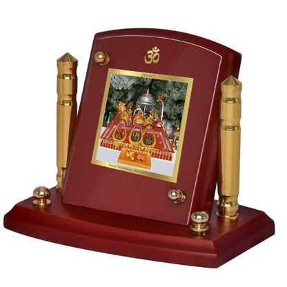 Diviniti 24K Gold Plated Mata Ka Darbar Photo Frame for Car Dashboard, Home Decor, Tabletop, Puja Room, Showpiece and Gift  MDF1BP+ (6.5x5.5 CM)