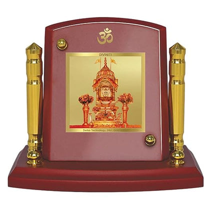 Diviniti 24K Gold Plated Rani Sati Photo Frame for Car Dashboard, Home Decor, Tabletop, Puja Room, Showpiece and Gift  MDF1BP+ (6.5x5.5 CM)