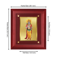 Load image into Gallery viewer, DIVINITI 24K Gold Plated Lord Ram Ji Photo Frame For Home Decor, Wall Hanging Decor, Table Decor, Puja Room, Festival Gift MDF S2.5 (25.1X20.1 CM)
