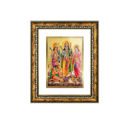 DIVINITI 24K Gold Plated Ram Darbar Wall Photo Frame for Home Decor, Wall Hanging, Table Top, Puja Room & Gift DG113S3 (27.6X35.4 CM)