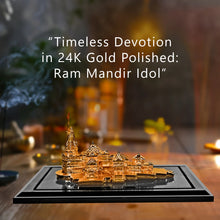 Load image into Gallery viewer, DIVINITI 24K Gold Plated Lord Ram Mandir Idol | Exquisite Divine Statue for Home Decor, Office Table Top, Pooja Room &amp; Gift (7x14CM)
