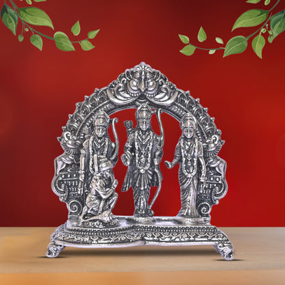 Diviniti 925 Pure Silver Ram Darbar Idol Statue Stunning Tribute to Divine Grace Spiritual Devotion for Home Office Décor, Tabletop, Puja Room Gift (7.5x14.3 CM, 143g)