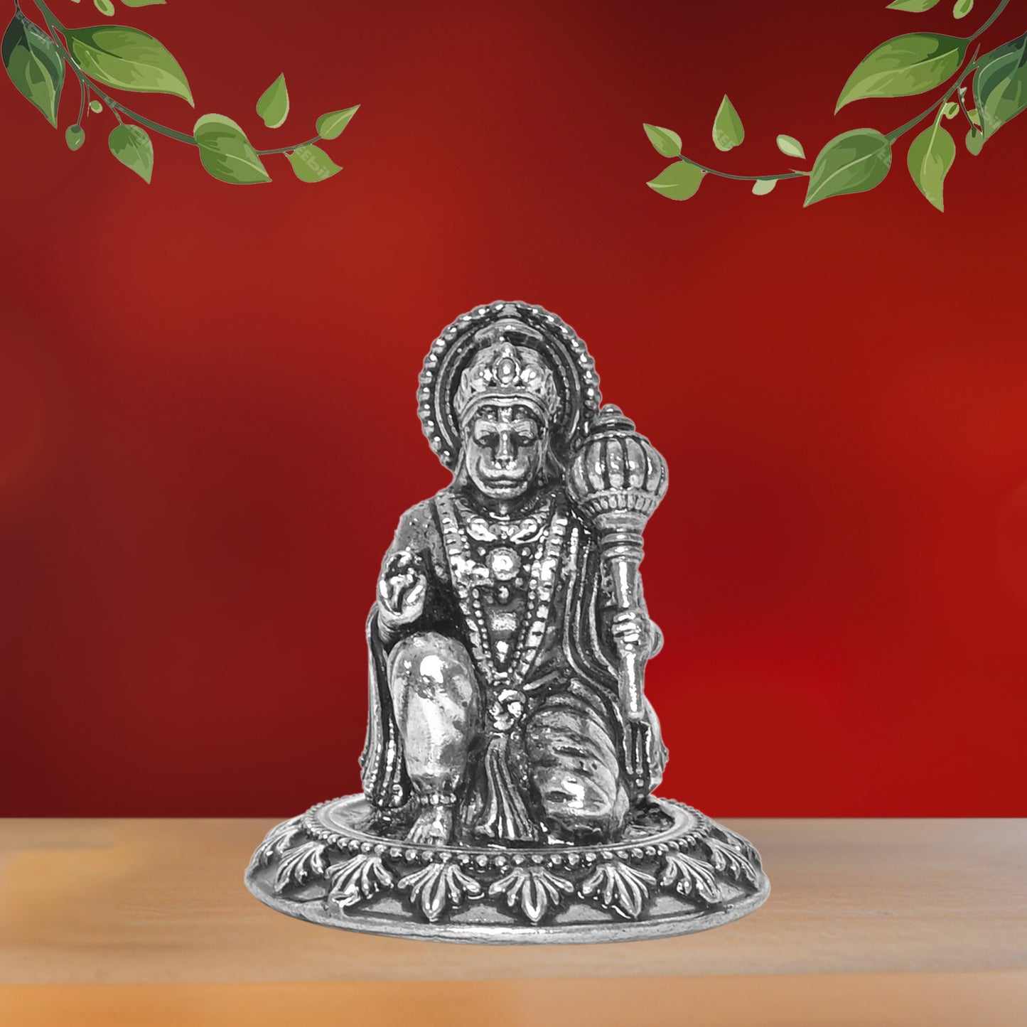 DIVINITI 925 Pure Silver Hanuman Ji Idol Statue Embody Strength and Devotion in Your Space for Home Office Décor, Tabletop, Puja Room Gift (3x4.1 CM, 41g)