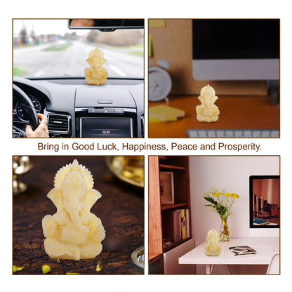 Diviniti Ganesha Idol for Car Dashboard Office Desk Puja Room Ganpati Idol for Home Decor Birthday Festivals Lord Ganesh Statue Figurine Gifting (8x5 CM)