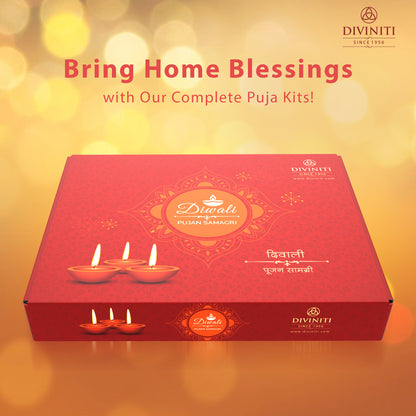 Diviniti Diwali Puja Samagri Kit with Handcrafted Lakshmi Ganesha Idol, Diwali Puja Kit for Home and Office Deepawali for Puja Room & Diwali Gift