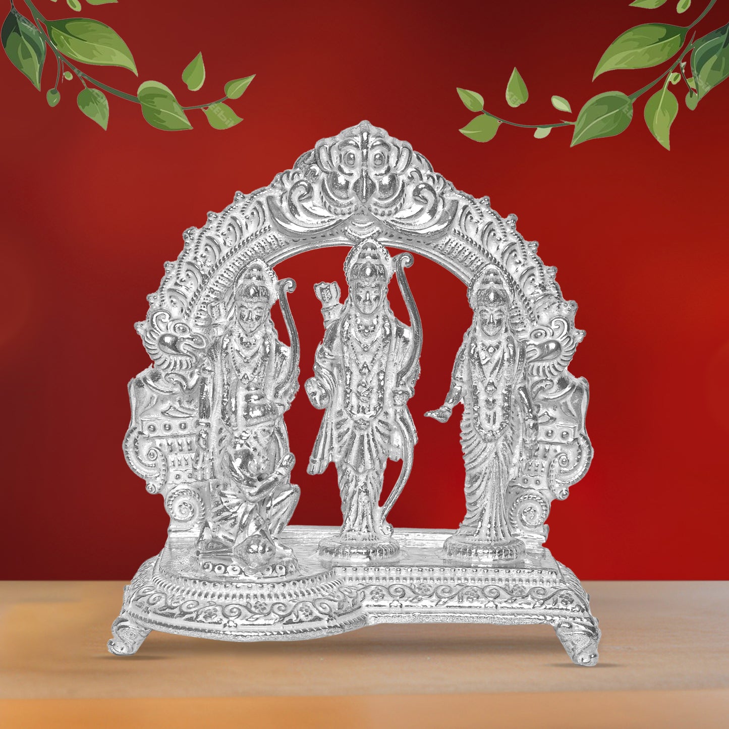 Diviniti 925 Pure Silver Ram Darbar Idol Statue Stunning Tribute to Divine Grace Spiritual Devotion for Home Office Décor, Tabletop, Puja Room Gift (7.5x13.9 CM, 139g)