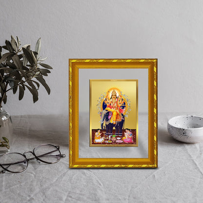 DIVINITI 24K Gold Plated Foil Vishwakarma Wall Photo Frame for Wall Hanging, Workshop, Table Top, Home Decor, Luxury Gift|DG103 Size 2 (22.6x18.4 CM)