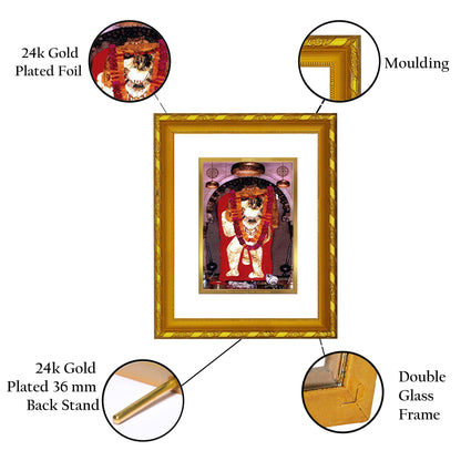 DIVINITI 24K Gold Plated Foil Mahendipur Balaji Photo Frame Idol for Home & Office Decor, Wall Hanging, Workshop, Table Top, Gift|DG103 Size 2 (22.6x18.4 CM)