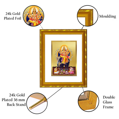 DIVINITI 24K Gold Plated Foil Vishwakarma Wall Photo Frame for Wall Hanging, Workshop, Table Top, Home Decor, Luxury Gift|DG103 Size 2 (22.6x18.4 CM)