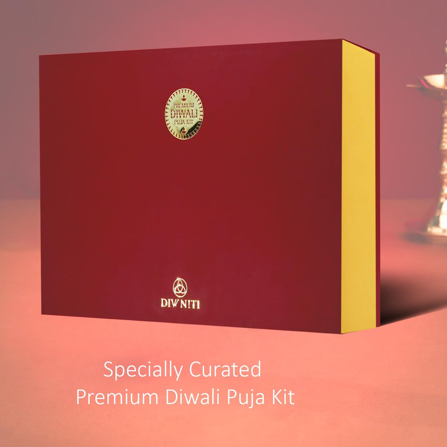 DIVINITI PREMIUM PUJA KIT WITH 24K GOLD-PLATED LAXMI GANESH FRAME