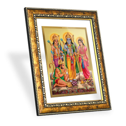 DIVINITI 24K Gold Plated Ram Darbar Wall Photo Frame for Home Decor, Wall Hanging, Table Top, Puja Room & Gift DG113S3 (27.6X35.4 CM)