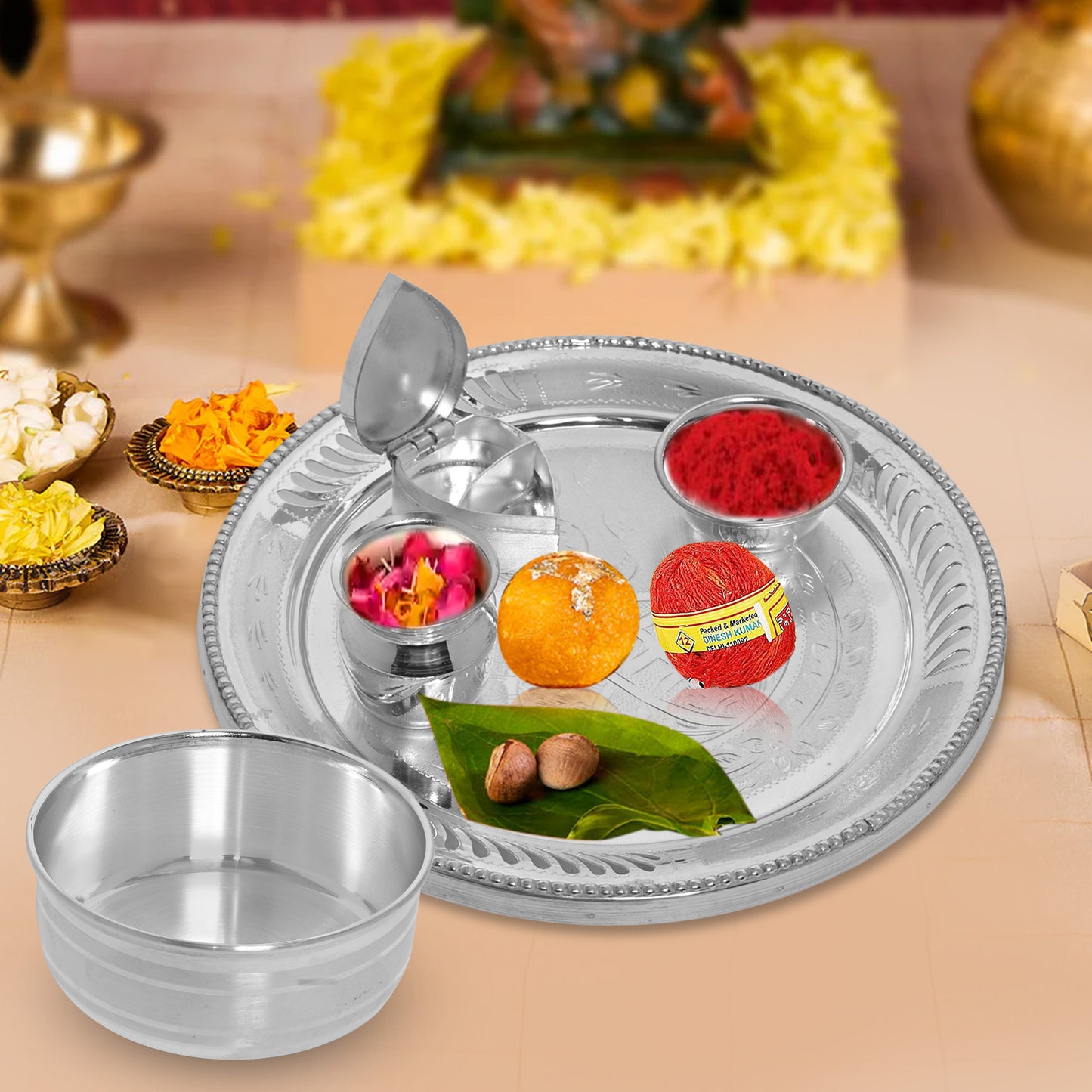 DIVINITI 925 Pure Silver Katori Bowl for Pooja and Workplace Gifting Mandir Puja Purpose (79g)