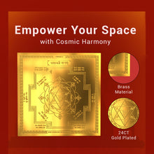 Load image into Gallery viewer, Diviniti 24K Gold Plated Goddess Saraswati Energized Yantra For Focus, Learning, &amp; Success (15.5x15.5 CM)
