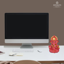 Load image into Gallery viewer, Diviniti 24K Gold Plated Resin Lord Ganesha Idol for Car Dashboard Tabletop for Home Decor Mandir Puja Gift Red (8.4x4.2cm)
