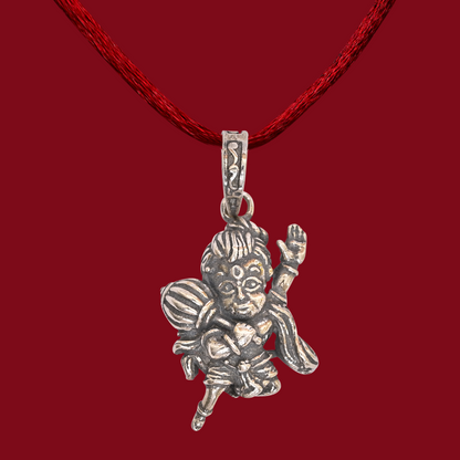 DIVINITI 925 Pure Silver Bal Hanuman Pendant for Men, Women & Kids Divine God Pendant for Birthday, Anniversary, Special Occasion Gift (2.2x1.7 cm, 8g)