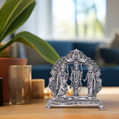 Diviniti 925 Pure Silver Ram Darbar Idol Statue Stunning Tribute to Divine Grace Spiritual Devotion for Home Office Décor, Tabletop, Puja Room Gift (7.5x14.3 CM, 143g)