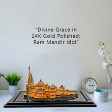 Load image into Gallery viewer, DIVINITI 24K Gold Plated Lord Ram Mandir Idol | Exquisite Divine Statue for Home Decor, Office Table Top, Pooja Room &amp; Gift (7x14CM)
