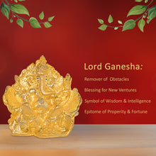 Load image into Gallery viewer, Diviniti 24K Gold-Plated Siddhivinayaka Ganesha Idol Statue Luxurious Spiritual Décor &amp; Blessing for Home &amp; Office Puja Room Gift (17x17 CM)
