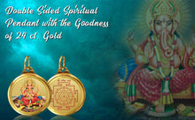 Load image into Gallery viewer, Diviniti 24K Gold Plated Ganesha &amp; Yantra 22MM Double Sided Pendant For Men, Women &amp; Kids
