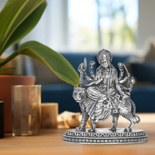 Load image into Gallery viewer, DIVINITI 925 Pure Silver Durga Mata Ji Idol Statue Embodying Power and Devotion for Home Office Décor, Tabletop, Puja Room Gift (4.5x3.4 CM, 34g)
