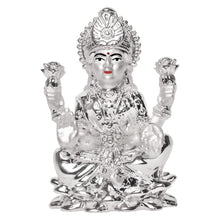 Load image into Gallery viewer, DIVINITI 999 Silver Plated Goddess Laxmi Mata Idol Statue For Home Decor, Tabletop, Puja Room, Workshop (6.5x4.2 CM)
