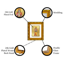 Load image into Gallery viewer, DIVINITI 24K Gold Plated Lord Ram Photo Frame For Home Decoration, Puja, Gift, Festival (10.8 X 10.8 CM)
