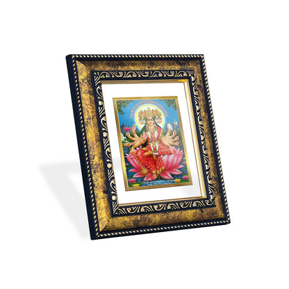 DIVINITI 24K Gold Plated Foil Gayatri Wooden Photo Frame for Puja Room, Home Wall Decor, Workshop, Table Top, Premium Gift | DG113 Size 2 (22.6x18.4 CM)