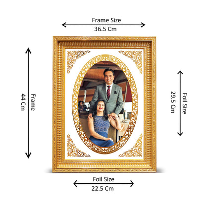 Diviniti 24K Gold Plated Customized Photo Frame for Personalized Gift for Birthday, Marriage Anniversary & Celebration With Loved Ones DG022S4 (44x36.5 CM)