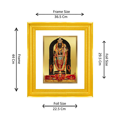 Diviniti 24K Gold Plated Ram Lalla Photo Frame for Home Décor, Wall Hanging, Puja Room & Gift DG022S4 (44x36.5 CM)