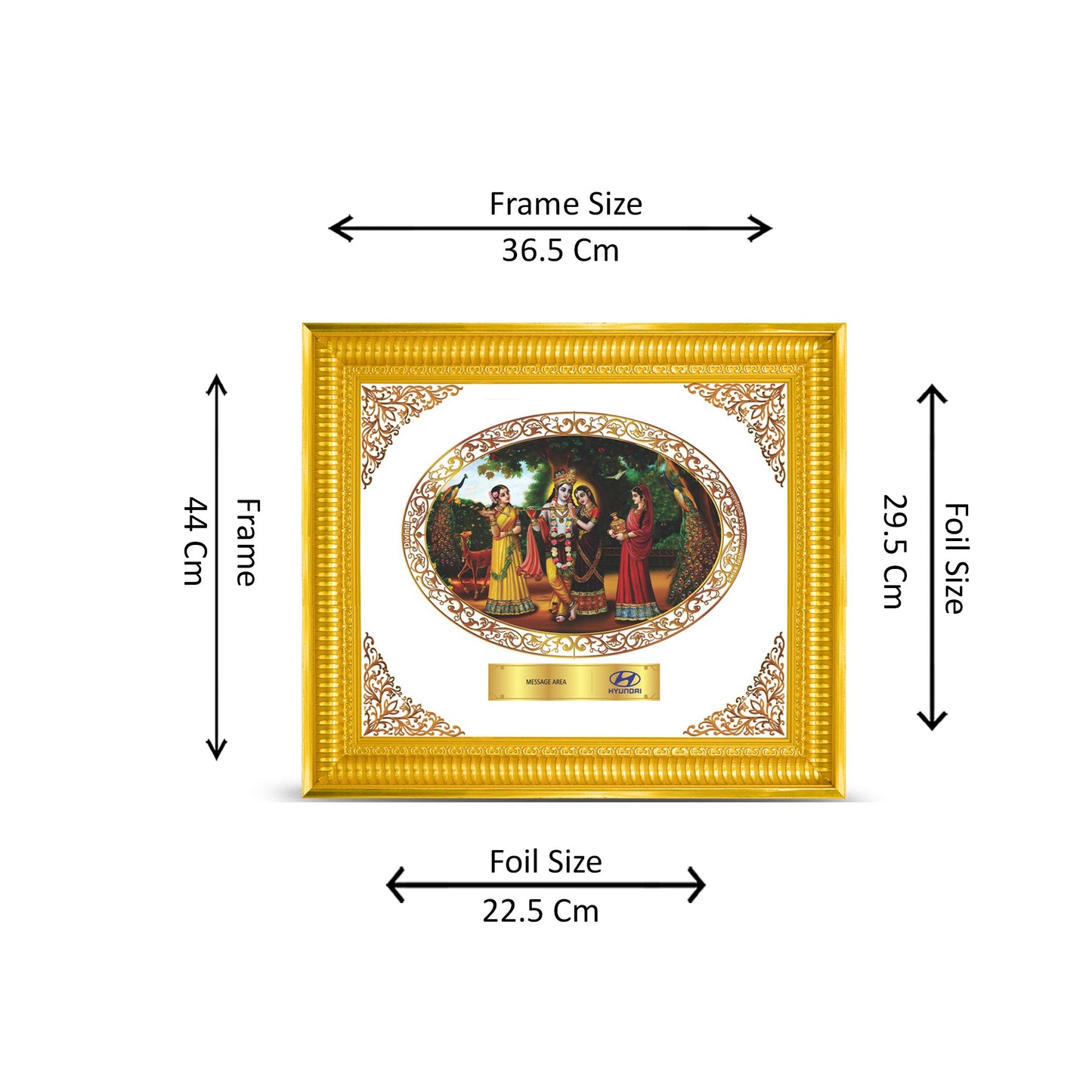 Diviniti 24K Gold Plated Radha Krishna Photo Frame for Personalized Gift for Birthday, Marriage Anniversary & Celebration With Loved Ones DG022S4 (44x36.5 CM)