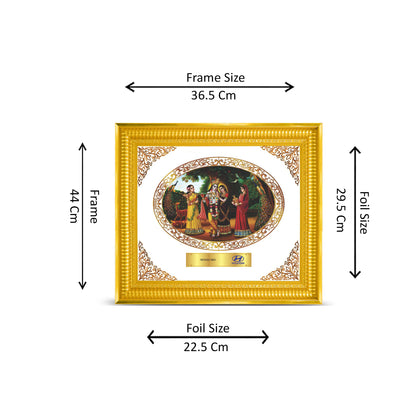 Diviniti 24K Gold Plated Radha Krishna Photo Frame for Personalized Gift for Birthday, Marriage Anniversary & Celebration With Loved Ones DG022S4 (44x36.5 CM)