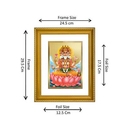 Diviniti 24K Gold Plated Brahma Wooden Photo Frame for Home & Office Decor, Wall Hanging, Tabletop, Puja Room, Gift DG056S2.5 (29.5x24.5 CM)